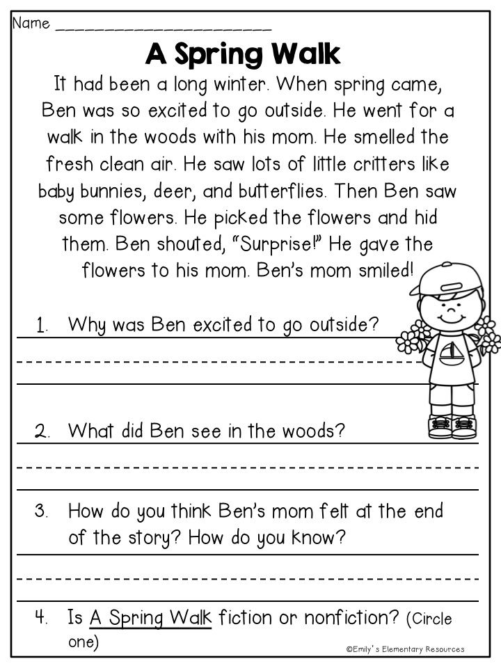 2nd Grade Worksheets Reading Comprehension