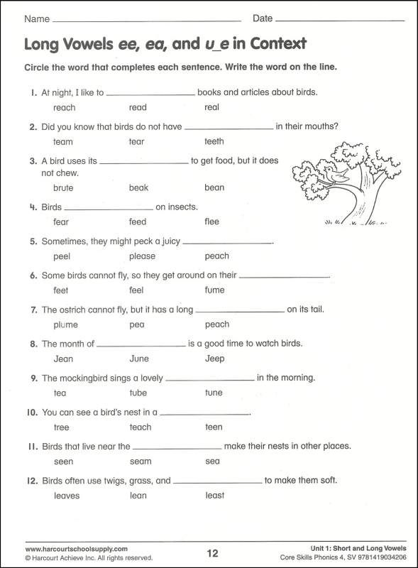 Long Vowel Sounds Worksheets 5th Grade