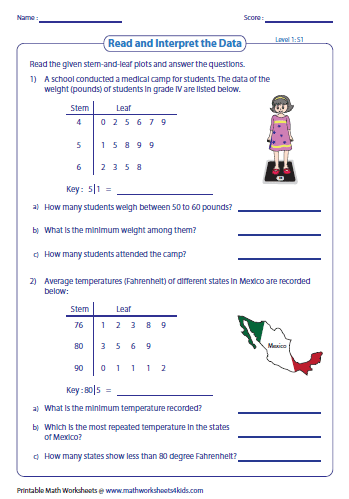 Stem And Leaf Plot Worksheets 3 Digit Numbers