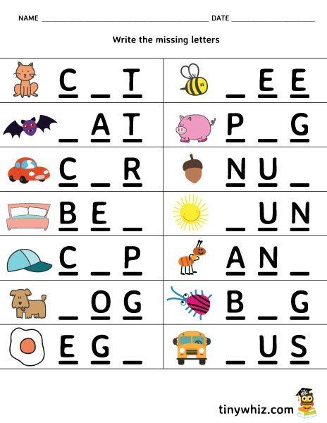 Printable Phonics Three Letter Words Worksheets