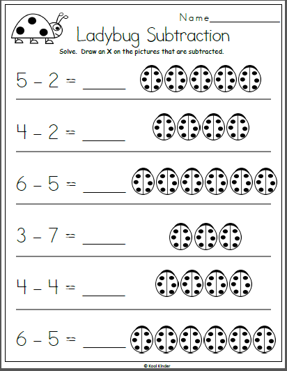 Subtraction Worksheets For Kindergarten With Crossing Out