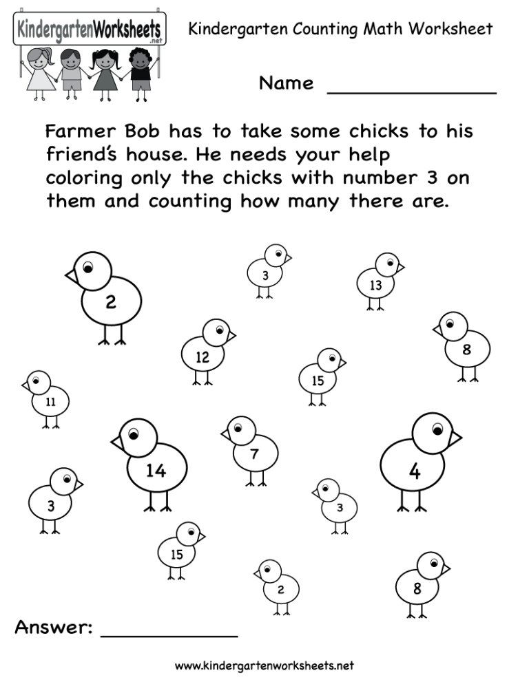 Kindergarten Worksheets Math Counting