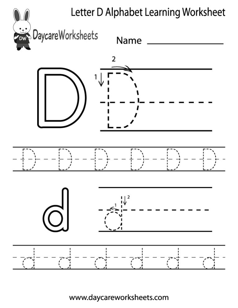 Free Printable Letter D Worksheets For Kindergarten