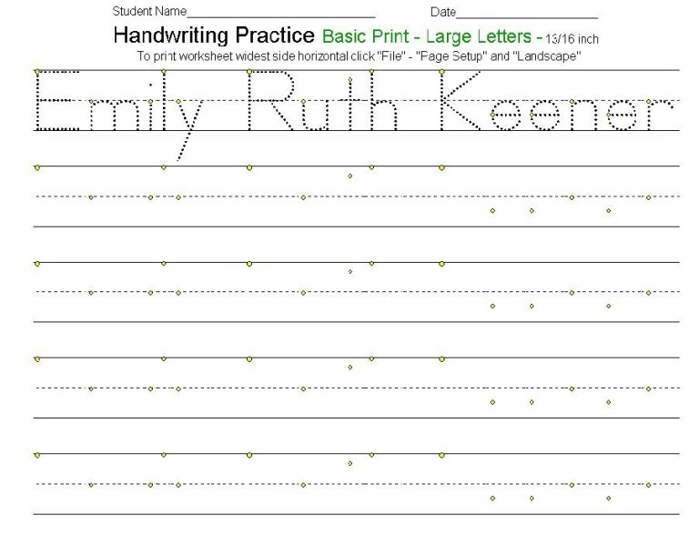 D'nealian Handwriting Worksheets Pdf