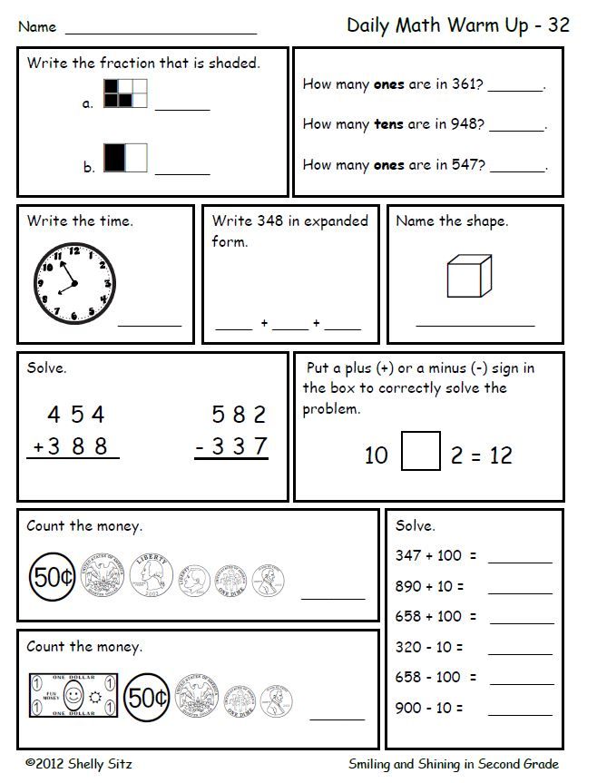 Math Sheets For 2nd Grade Printable