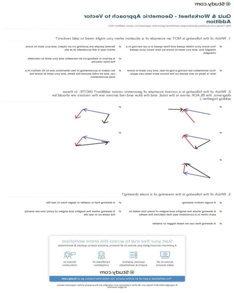 Vector Addition Worksheet