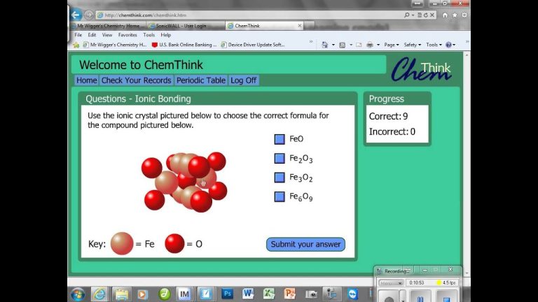 Chemthink Ionic Bonding Worksheet Answer Key