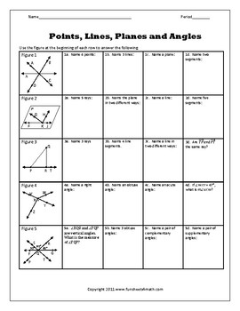 Points Lines And Planes Worksheet Doc