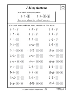 Fourth Grade 4th Grade Math Worksheets Fractions