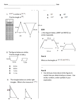 10th Grade Similar Figures Worksheet Geometry Answers Key