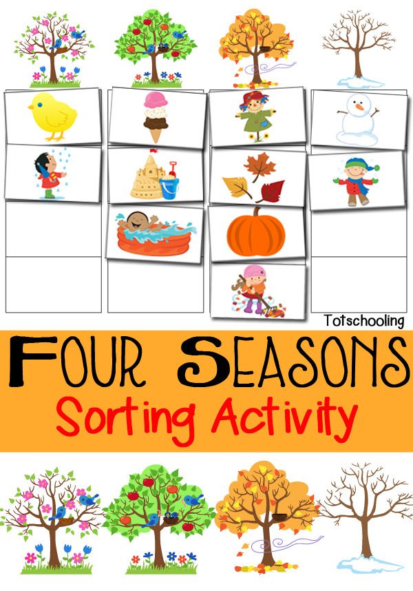 Four Season Seasons Worksheets For Kindergarten