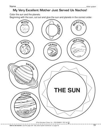 Solar System Math Worksheets For Kindergarten