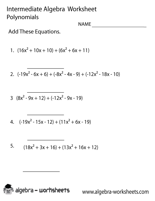 Operations With Polynomials Worksheet Algebra 2 Answer Key