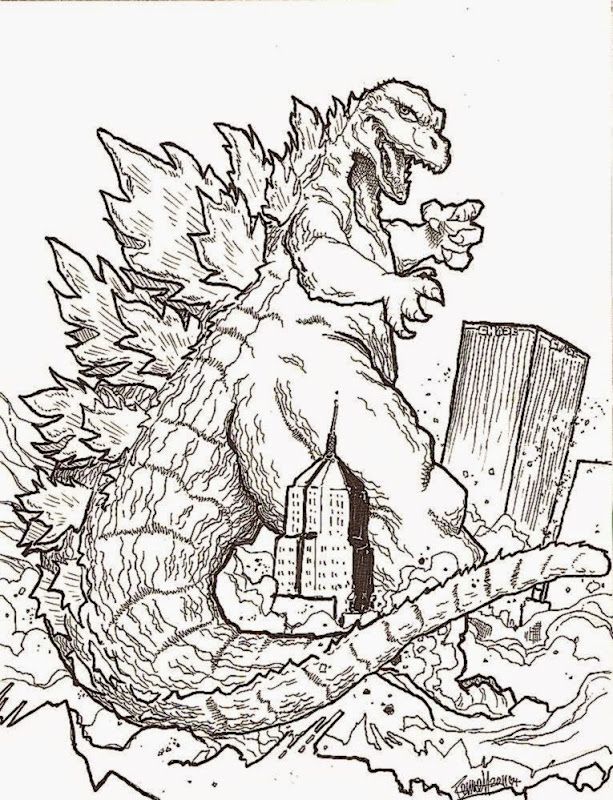 Godzilla Coloring Pages For Adults