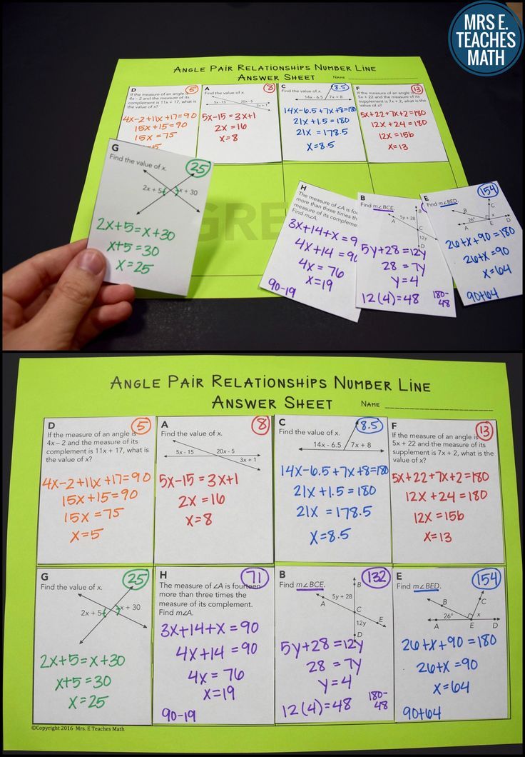 Practice Angle Relationships Worksheet Answer Key