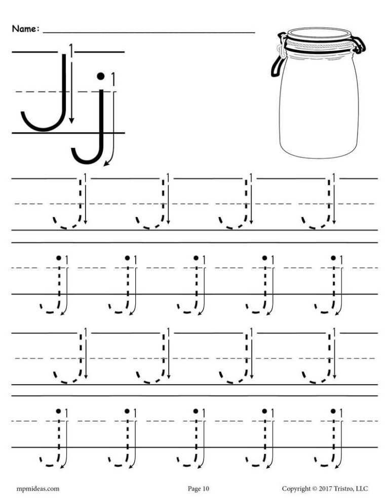 Free Printable Letter J Worksheets For Kindergarten