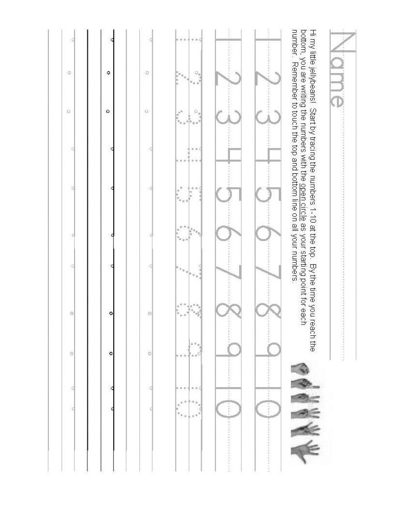 Number Writing Practice Worksheets 1-10