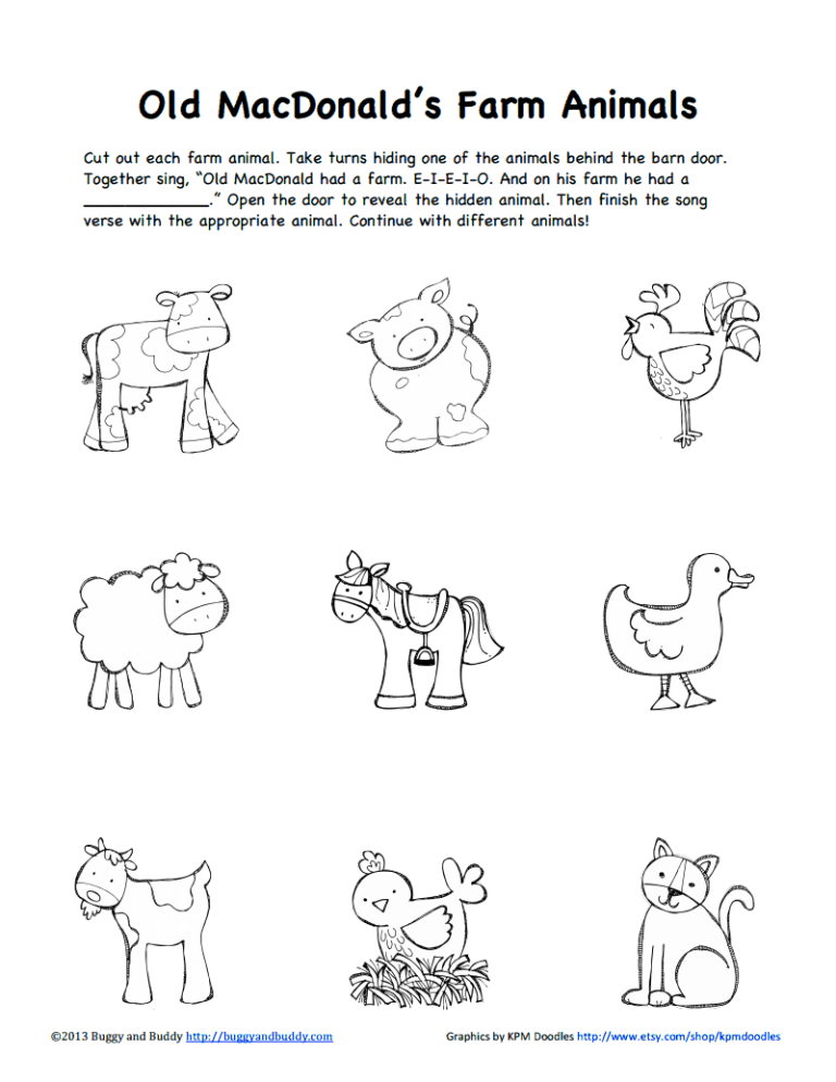 Farm Animals Worksheets For Kindergarten Pdf