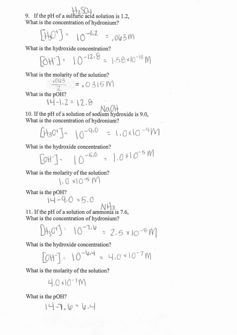 Molarity Problems Worksheet With Answers