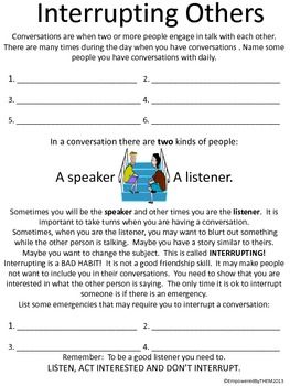 Free Social Skills Worksheets For Autism Pdf