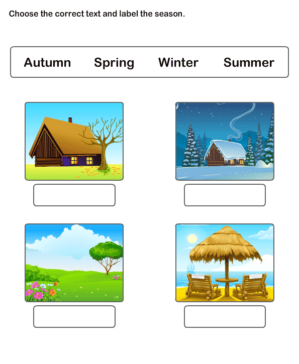 Four Seasons Worksheet For Kids