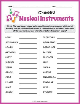 Unscramble Word Scramble Worksheet With Answers