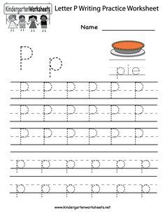 Writing Letter P Worksheets For Kindergarten