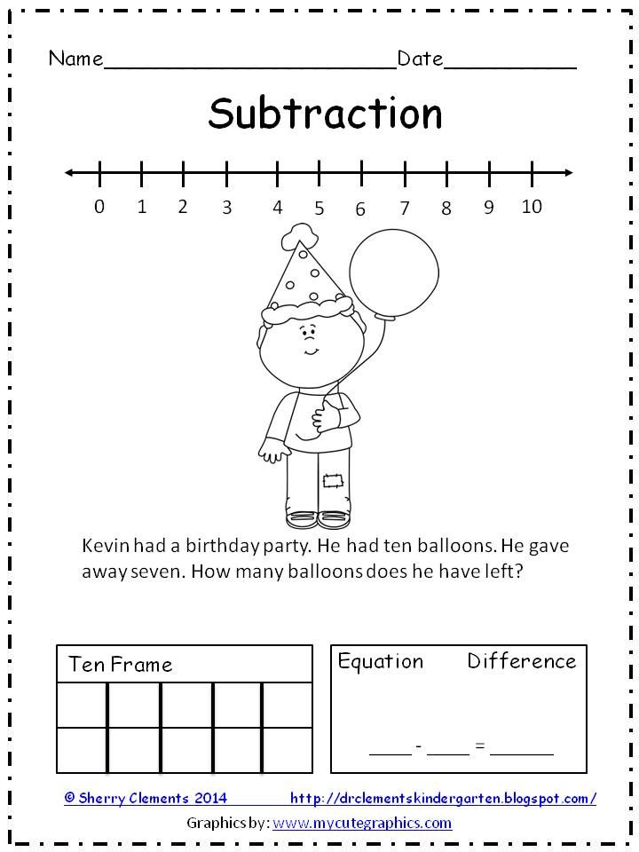 Addition Word Problems Kindergarten Worksheets