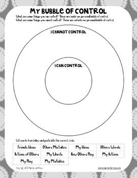 Circle Of Control Worksheet For Kids