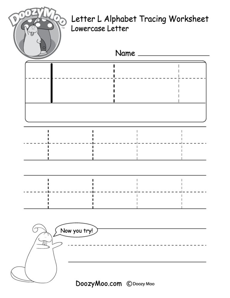 Tracing Letter L Worksheets For Preschool