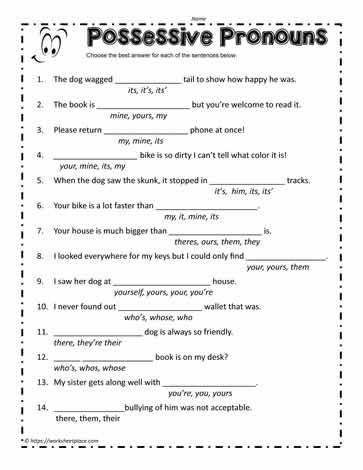 Beginner Possessive Nouns Worksheets With Answers Pdf