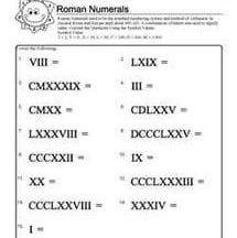 3rd Grade Roman Numerals Worksheet With Answers