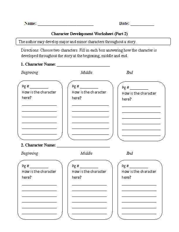 Character Traits Worksheet 6th Grade Pdf