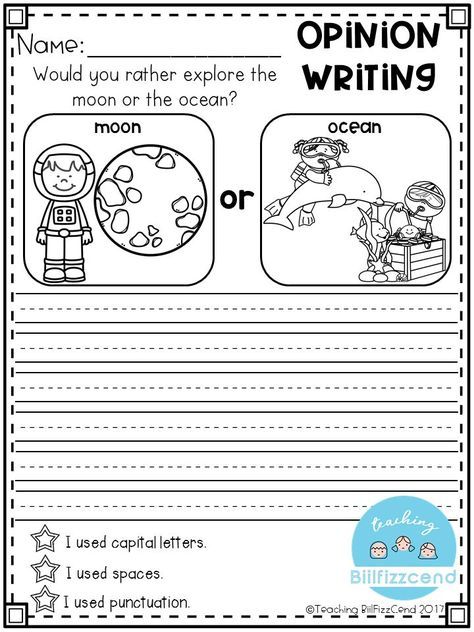 Kindergarten Writing Prompts Free Worksheets