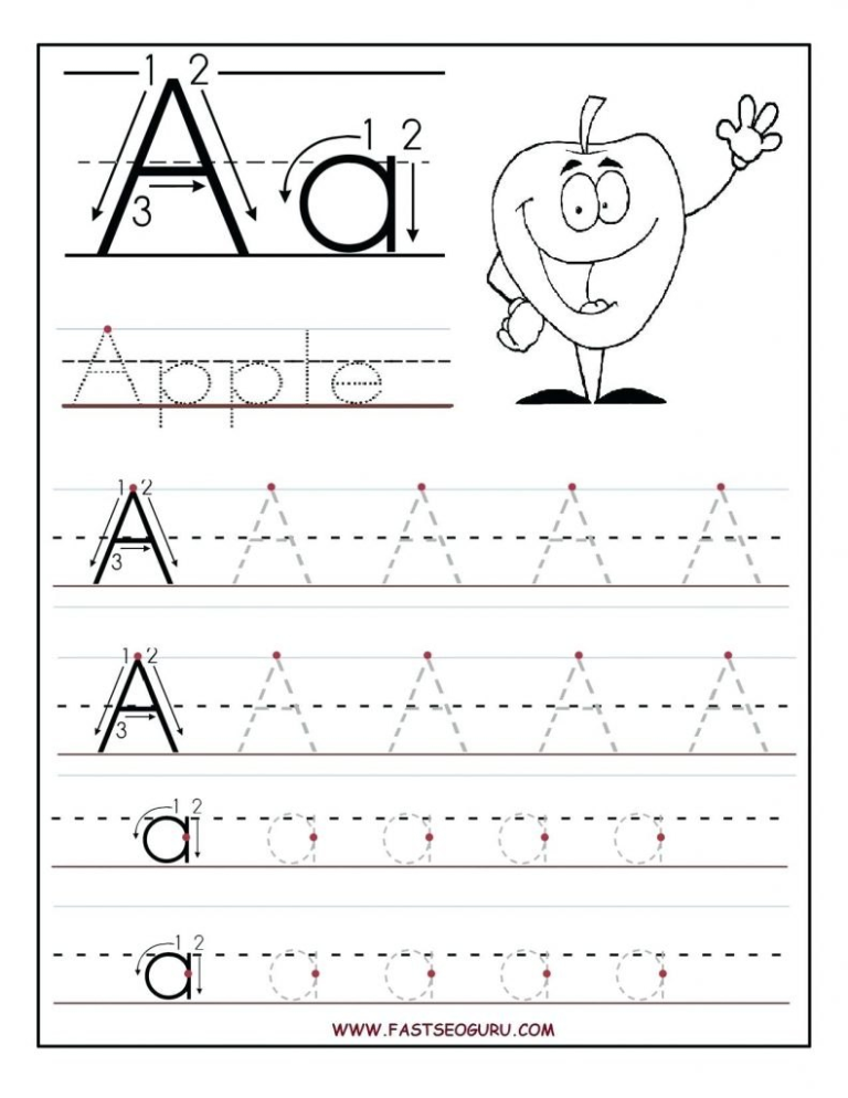 Printable Alphabet Traceable Kindergarten Worksheets