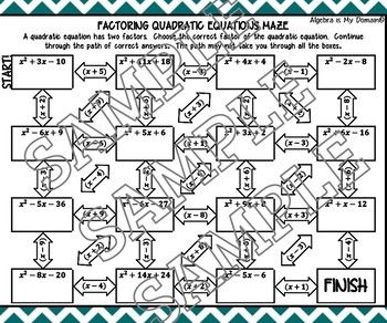 Answer Key Factoring Quadratics Worksheet Answers