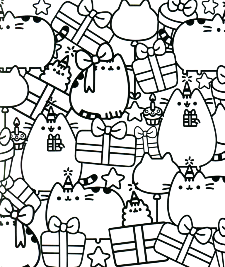 Pusheen Colouring Pages