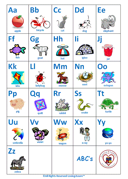 Printable Alphabet Chart 1st Grade