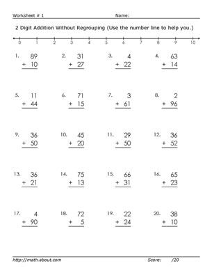 Worksheet For Class 1 Maths Addition