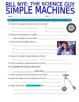 Bill Nye Simple Machines Worksheet Free