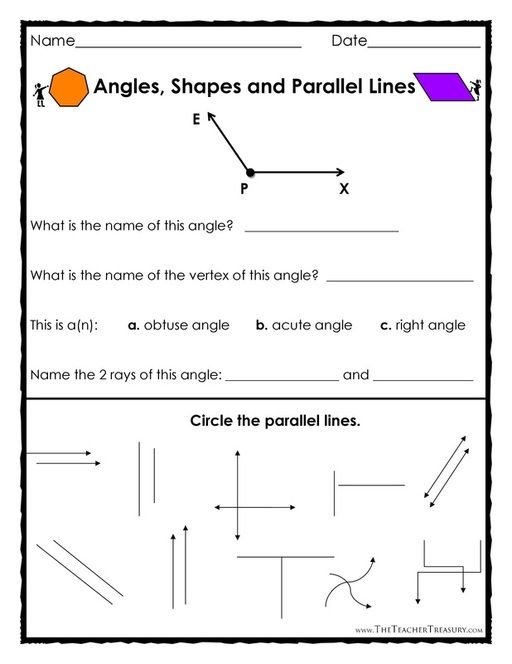 4th Grade Types Of Angles Worksheet