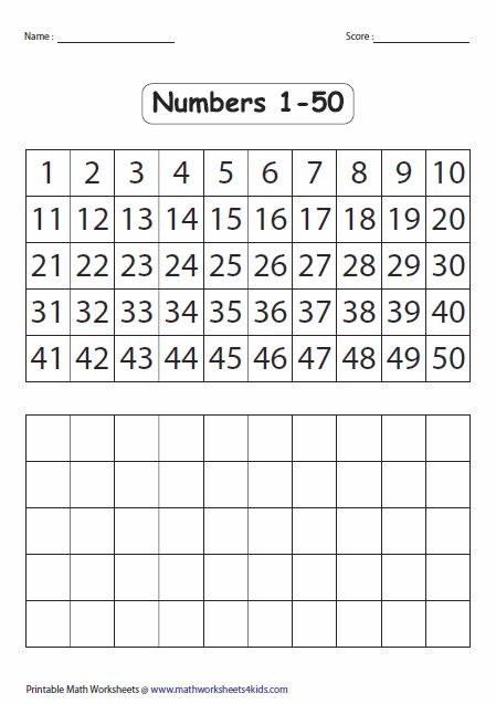 Missing Numbers Worksheets 1-200