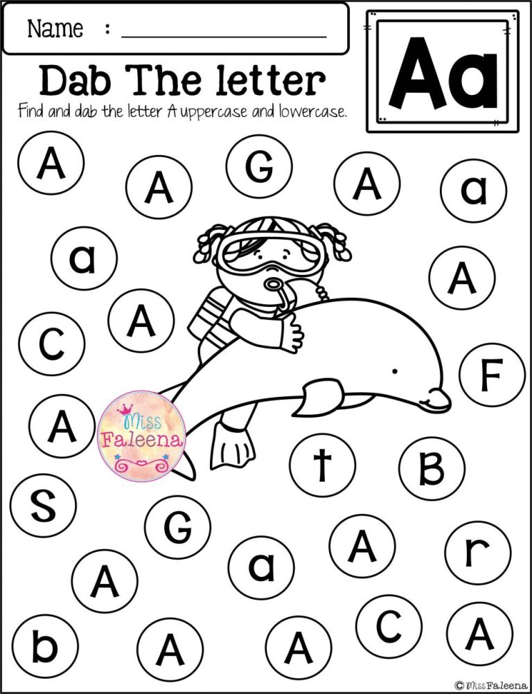 Printable Alphabet Identification Kindergarten Worksheets