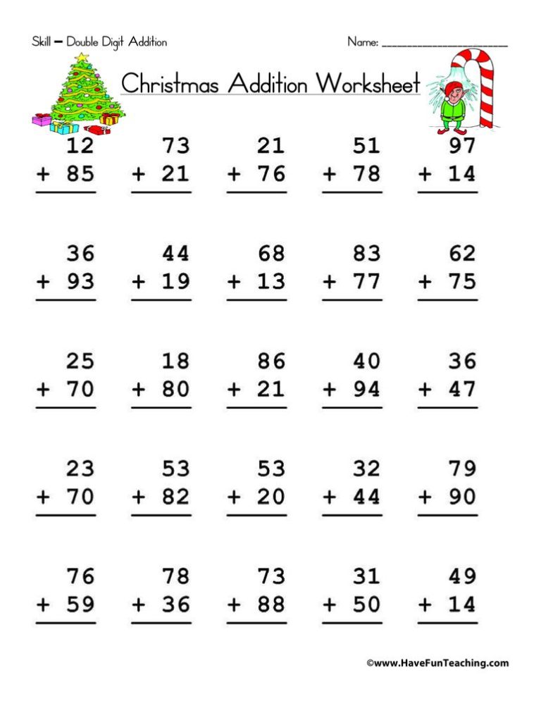 Double Digit Addition With Regrouping Free Worksheets