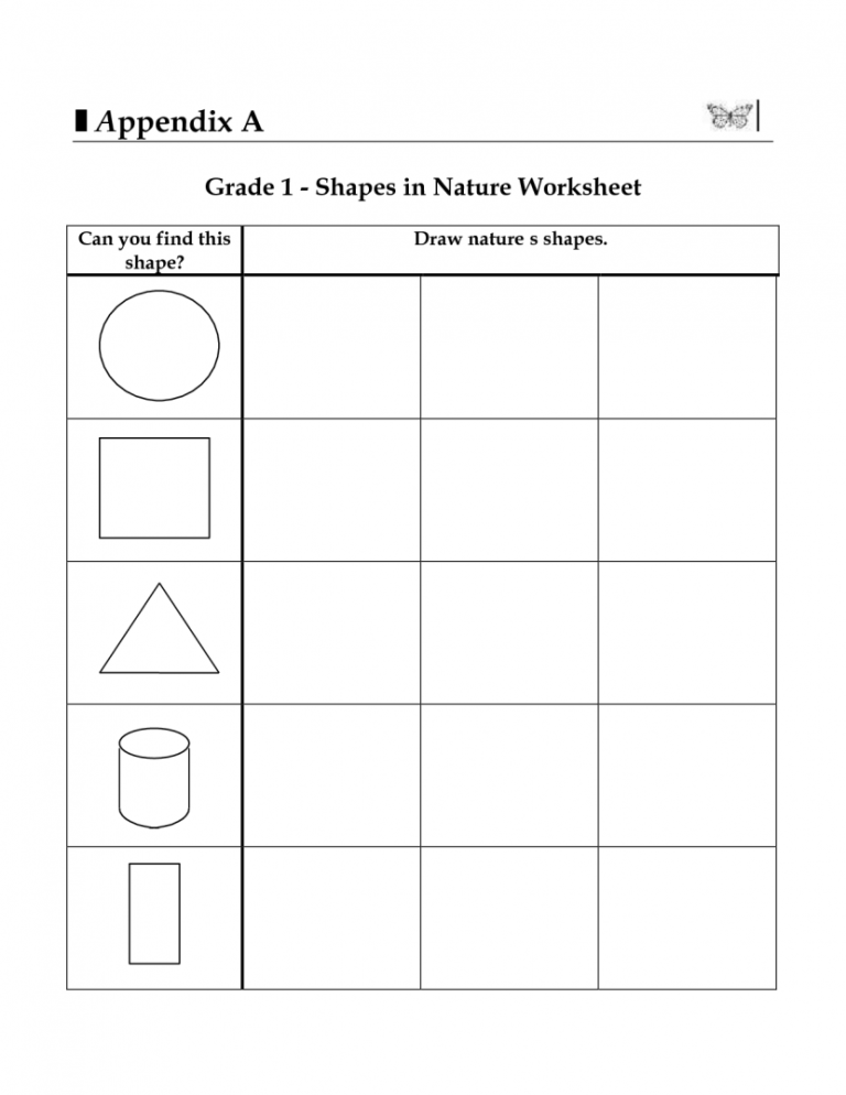 Printable 2d Shapes Worksheets For Grade 1