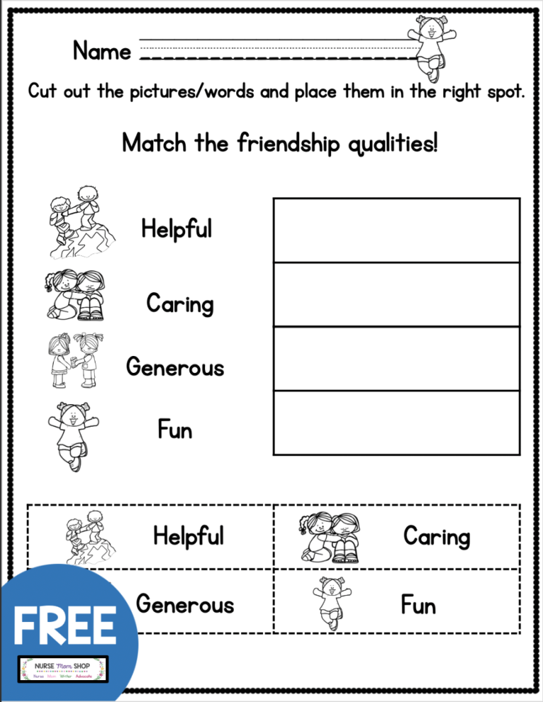 Free Printable Social Skills Worksheets For Kids