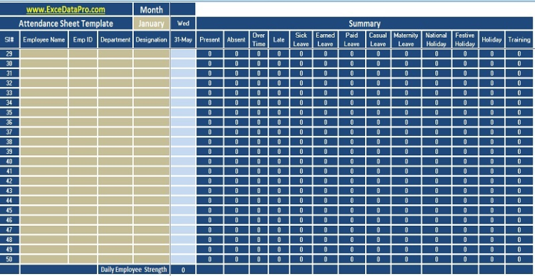 Employee Worksheet Template Excel