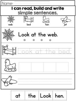 Sentence Kindergarten Writing Worksheets Pdf