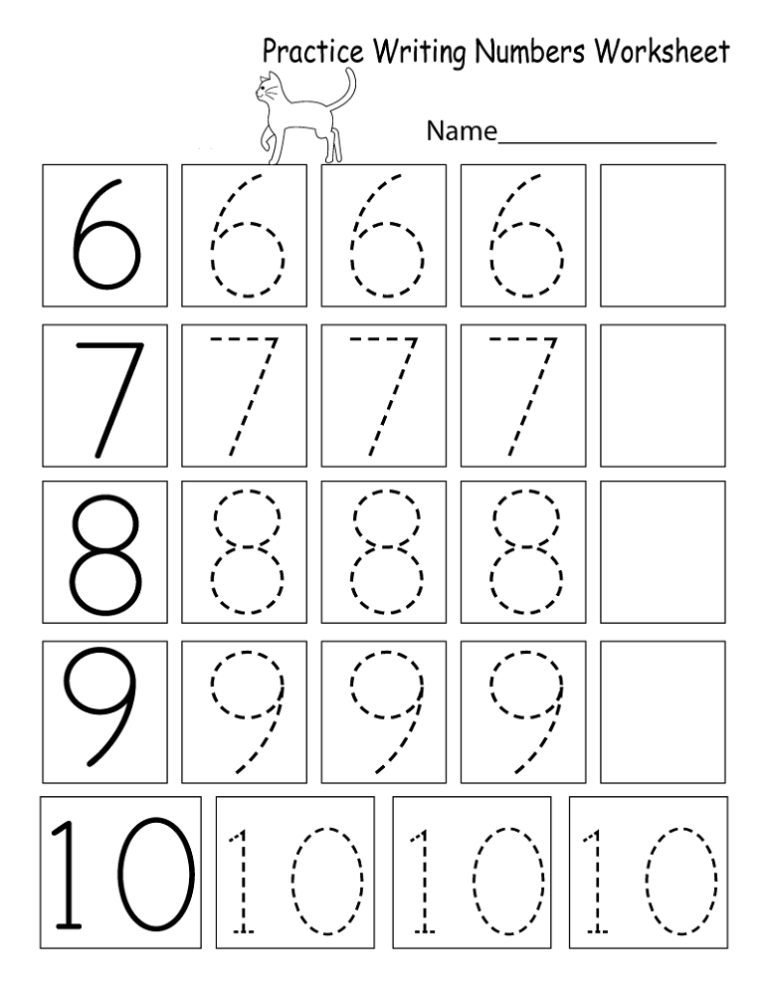 Number Writing Practice Sheets For Preschoolers