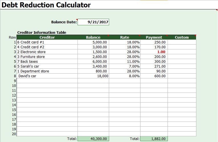 Consolidation Worksheet Template Excel